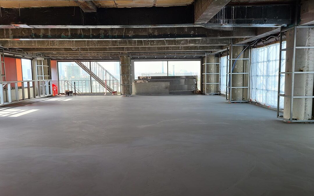 셀프레벨링(자동수평몰탈)의 작업 과정