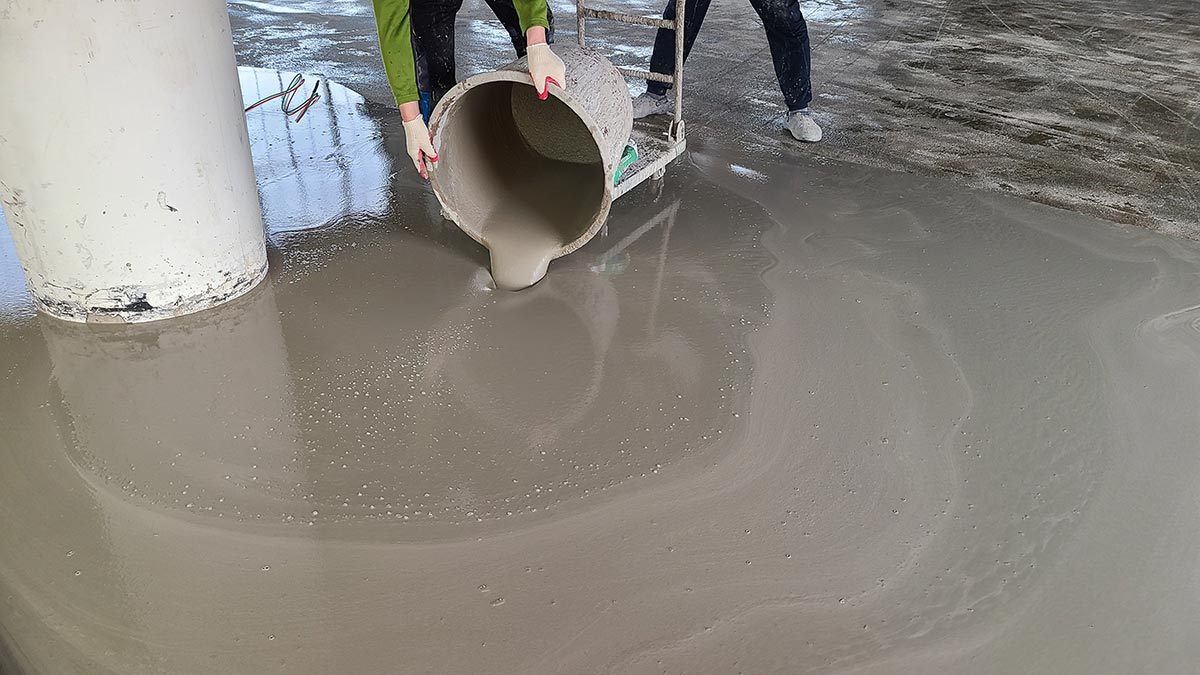 셀프레벨링(자동수평몰탈)의 작업 과정