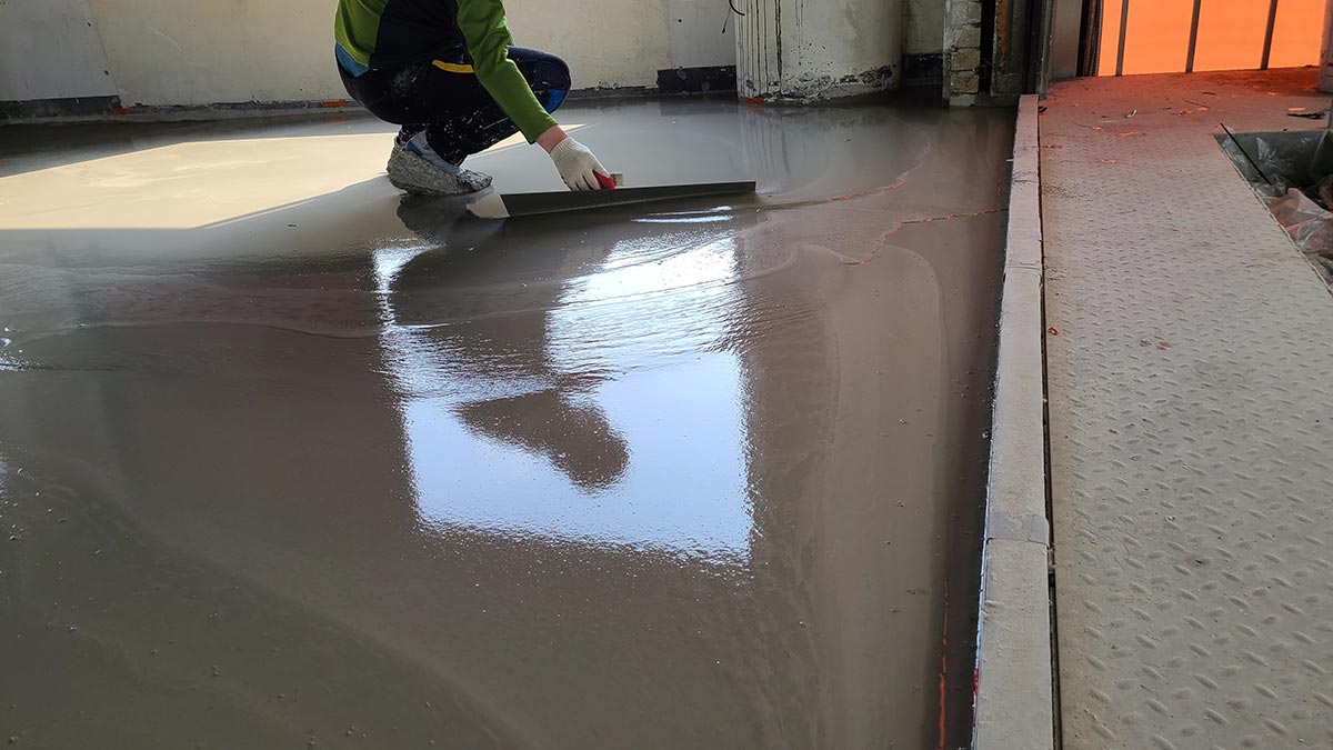 셀프레벨링(자동수평몰탈)의 작업 과정