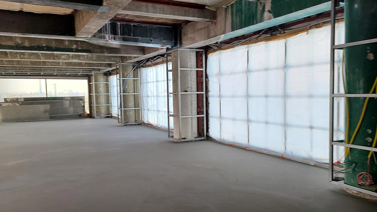 셀프레벨링(자동수평몰탈)의 작업 과정